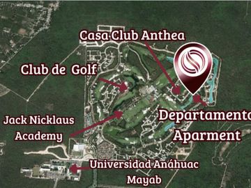 Departamento con cuarto de lavado y amenidades en residencial con campo de golf en Yucatan Country Club.