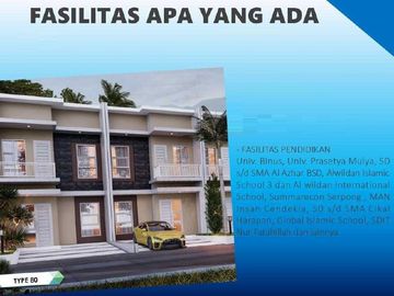 Rumah Mtr BSD Serpong, Baru 2 LANTAI, Mewah Harga Murah, Townhouse Syariah di Tangerang, Jual Dijual