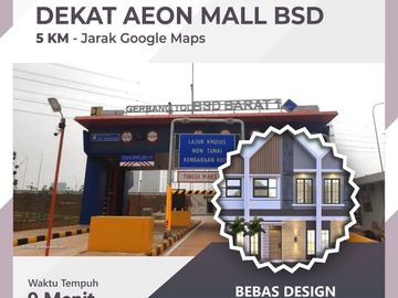 Rumah Mtr BSD Serpong, Baru 2 LANTAI, Mewah Harga Murah, Townhouse Syariah di Tangerang, Jual Dijual