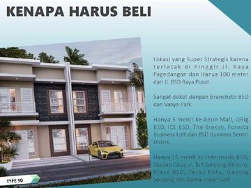 Rumah Mtr BSD Serpong, Baru 2 LANTAI, Mewah Harga Murah, Townhouse Syariah di Tangerang, Jual Dijual