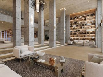 Condo frente al mar con balcón, fire pit, spa, sala de Co-working, en Telchac, venta, Merida.