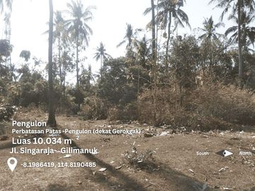 Dijual Tanah 1.000 m2 di Pinggir Jalan Singaraja-Gilimanuk Buleleng Bali