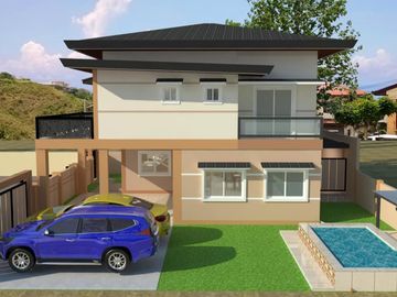 For Construction Semi-Furnished 5 Bedroom 2 Storey Single Detached House Swimming Pool with for Sale in Corona del Mar, Talisay, Cebu
