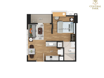 Preselling Studio unit with balcony (38 SQM - 3rd floor) in 9 Central Park - First every residential tower in NGC - Northwin Global City, Marilao Bula