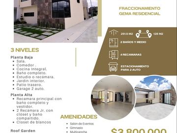 CASA EN VENTA FRACCIONAMIENTO GEMA RESIDENCIAL PACHUCA DE SOTO HIDALGO