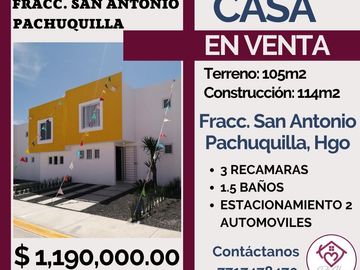 🔴ULTIMAS CASAS EN VENTA EN PACHUQUILLA🔴 🏡Fracc. San Antonio, Pachuquilla, Mineral de la Reforma, Hgo. 🏡