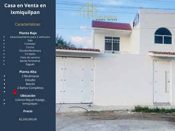 CASA EN VENTA EN MIGUEL HIDALGO, IXMIQUILPAN, HIDALGO.