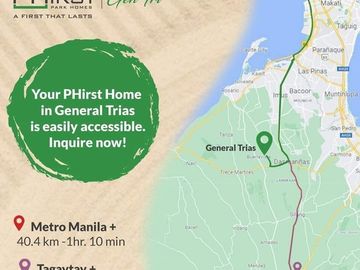 Affordable in Cavite House And Lot For Sale By Phirst Park Homes