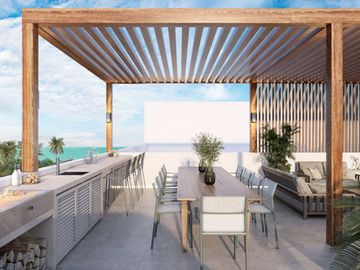 Condo de lujo frente al mar, Jacuzzi Privado, pre-construcción, Telchac Puerto, Yucatán