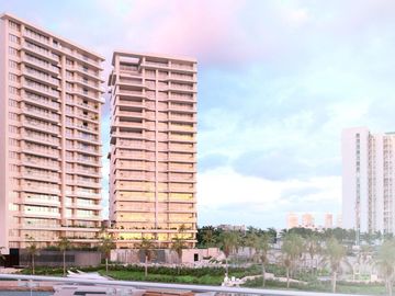 Departamento con vistas al mar y a la marina, muelle, golf, marina en venta en Puerto Cancún.