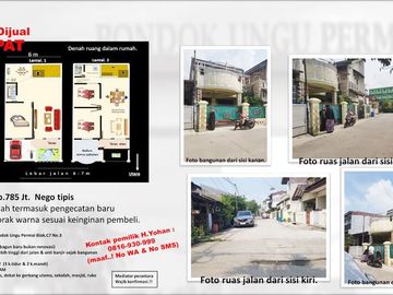 Rumah Dijual 2 Lantai di Pondok Ungu Permai Bekasi