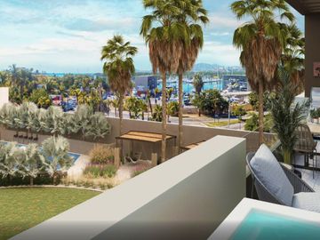 Penthouse con jacuzzi en rooftop, area bbq, en venta Puerto Los Cabos.