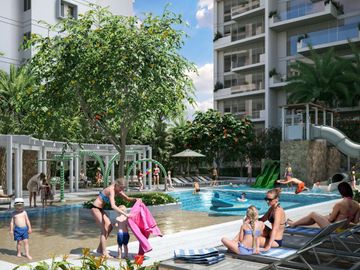 Departamento con club de playa, alberca, Gimnasio, Cine, Juegos infantiles, Zona Norte, Merida