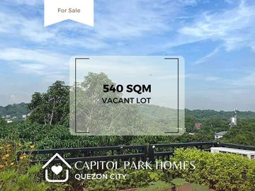 DYU - FOR SALE: 540 sqm Vacant lot in Capitol Park Homes, Quezon City
