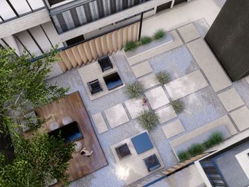 Condo con balcón, Roof garden común y patio, Miguel Hidalgo, Ciudad de México.