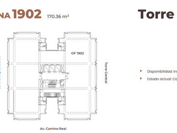 Oficinas Casco en La Torre Camino Real, San Isidro - 170.36 m²