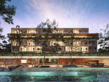 Departamento con terraza, Gimnasio, Alberca, Lounge Bar y Cancha de Padel, Zona Norte, Merida.