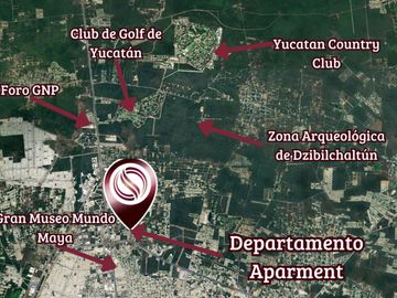Departamento con terraza, Gimnasio, Alberca, Lounge Bar y Cancha de Padel, Zona Norte, Merida.