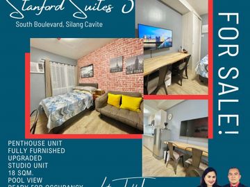 Upgraded Fully Furnished Studio Penthouse Unit For Sale at Stanford Suites 3 South Forbes Golf City, Silang, Cavite