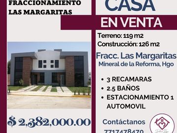 🔴EN VENTA🔴 💎💎Excelente Casa en Fracc. Las Margaritas, Mineral de la Reforma, Hgo💎💎