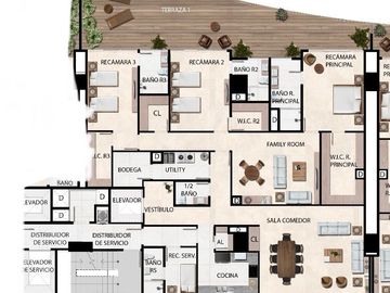 Departamento venta Bosque Real amplia terraza