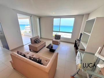 Departamento Dúplex totalmente amoblado en con vista al mar en venta, Sector Barbasquillo cerca a la Quadra Manta Ecuador