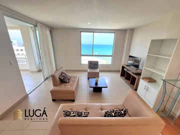Departamento Dúplex totalmente amoblado en con vista al mar en venta, Sector Barbasquillo cerca a la Quadra Manta Ecuador