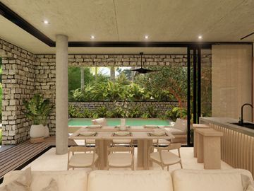 Condominio  con jardín y alberca privada, Zona grill venta, Playacar, Playa del Carmen