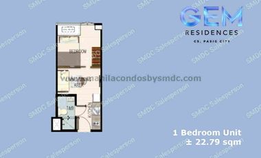 Preselling Studio NO Spot DP SMDC Gem Residences 15k Monthly C5 Pasig