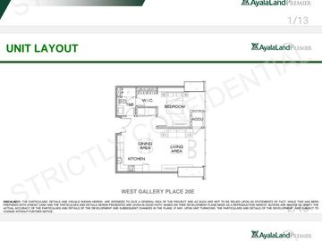 FOR SALE: 1 Bedroom Unit in West Gallery Place, BGC