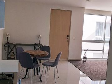 En venta departamento exterior con elevador, bussisnes center y salón de eventos, a 5 mins del metro San Joaquin.