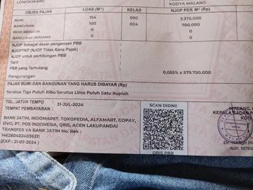 Rumah Tanah Kost Luas 154 di Kendalsari Sukarno Hatta Suhat kota Malang _ 73E