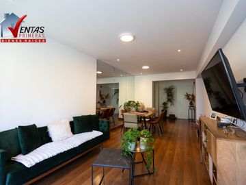Moderno Departamento DUPLEX en San Borja, 1er piso: Ascensor directo, sala comedor con balcón vista a parque. Cocina con muebles altos y bajos, área d