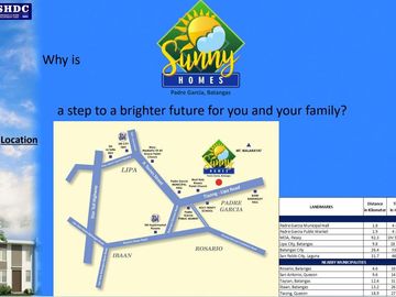 Sunny Homes affordable house and lot in Padre Garcia Batangas