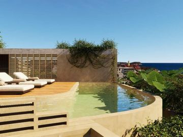 Departamento con vista al mar, Alberca, Rooftop en venta, Arrocito, Huatulco.