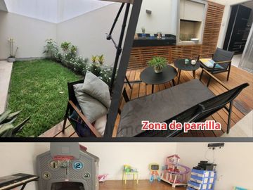 VENTA DE CASA MODERNA CON ESTACIONAMIENTO Y FRENTE A PARQUE EN CHICLAYO