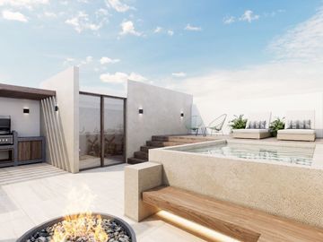 Departamento en playa del carmen en venta de 1 recamara con alberca