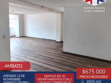 EDIFICIO DE VENTA AMBATO-TUNGURAHUA - 18 DEPARTAMENTOS 2 LOCALES