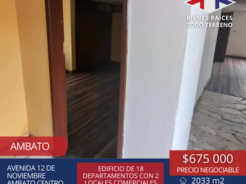 EDIFICIO DE VENTA AMBATO-TUNGURAHUA - 18 DEPARTAMENTOS 2 LOCALES