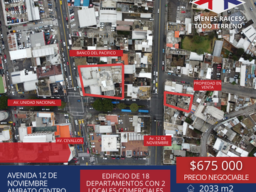 EDIFICIO DE VENTA AMBATO-TUNGURAHUA - 18 DEPARTAMENTOS 2 LOCALES