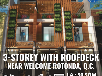 3-Storey Townhouse for Sale in Quezon City near E. Rod and Banawe Streets / Welcome Rotonda