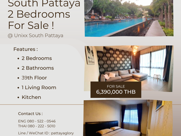 Unixx South Pattaya 2 Bedroom For Sale  Sea View 6,390,000 THB Only !