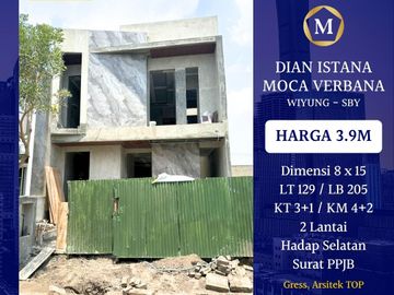 Dijual Rumah Baru Dian Istana Moca Verbana Surabaya Modern Minimalis 2 Lantai