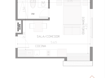 1408 Inversión segura: La Carolina Studio 29,12 m de Venta.