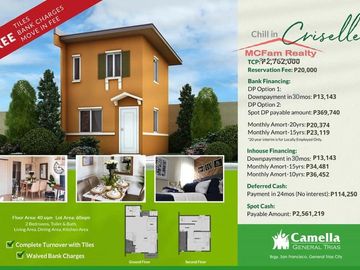 House and Lot For Sale in General Trias Cavite - Camella General Trias