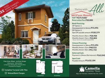 House and Lot For Sale in General Trias Cavite - Camella General Trias