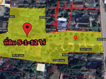 Land for sale in Pa Daet, Chiang Mai. near the 3rd Ring Road, Size 5 rai 112 sq.wa. Price 18,000/ sq wa Total 38 million