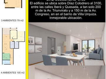 4 Ambientes con 170m² totales, 97 m² cubiertos mas balcón y terraza propia de 67m². Frente Cochera Bonificada! Corazón de Villa Urquiza