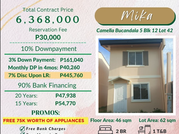 Rfo unit with 2-4 bedrooms in Camella Bucandala in Imus Cavite