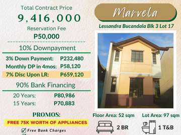 Rfo unit with 2-4 bedrooms in Camella Bucandala in Imus Cavite